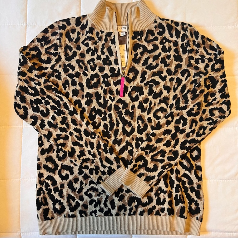 J Crew Cheetah Print Knit Pulllover